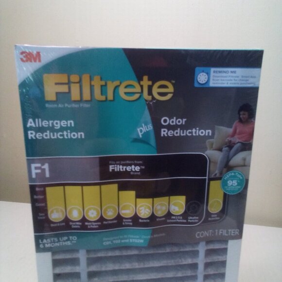 3M Filtrete Room Air Purifier Filter Allergen Reduction Odor Reduction F1 - Picture 3 of 9